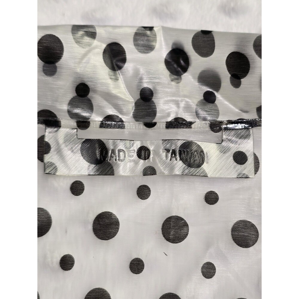 Vintage Clear Black Polka Dot Vinyl Rain Poncho Cape  Hood Made In Taiwan Set - Picture 8 of 12